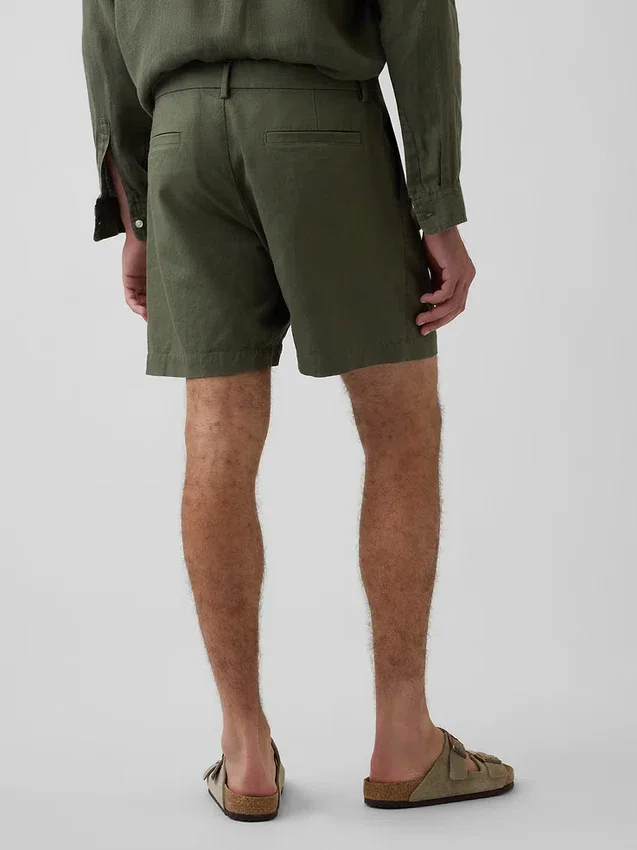 Pantaloncini in misto lino e cotone da 7,5"