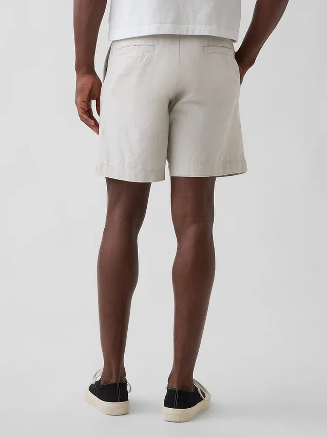 Pantaloncini in misto lino e cotone da 7,5"