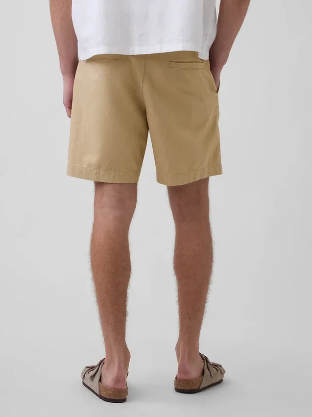 Pantaloncini in misto lino e cotone da 7,5"