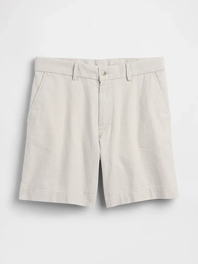 Pantaloncini in misto lino e cotone da 7,5"