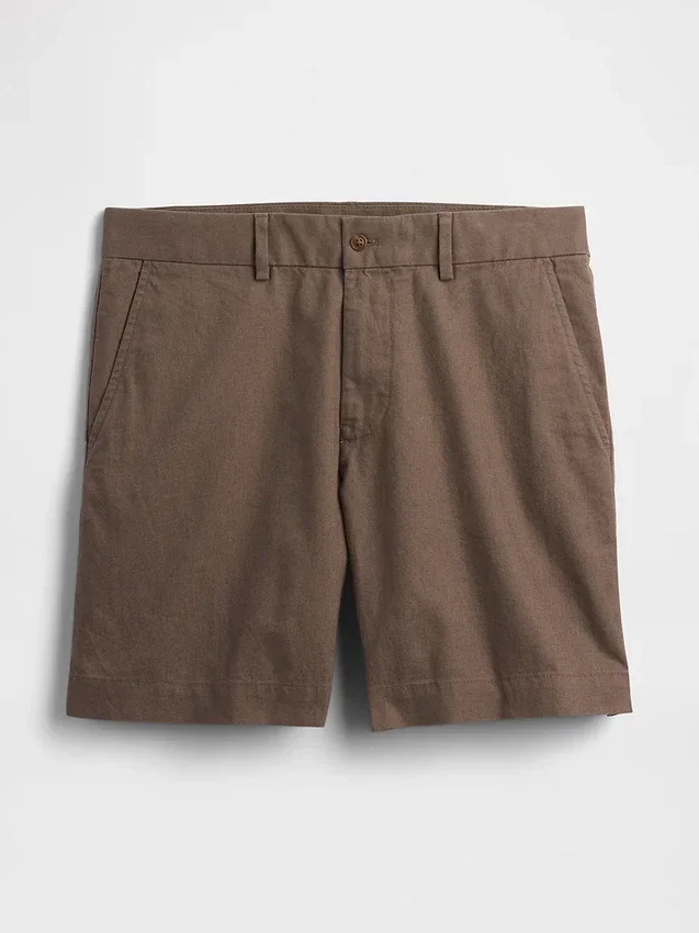 Pantaloncini in misto lino e cotone da 7,5"