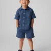 Pantaloncini in misto lino e cotone per neonato & bebè