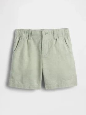 Pantaloncini in misto lino e cotone per neonato & bebè