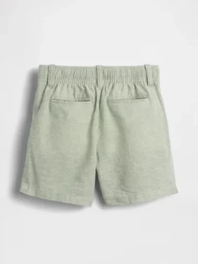 Pantaloncini in misto lino e cotone per neonato & bebè