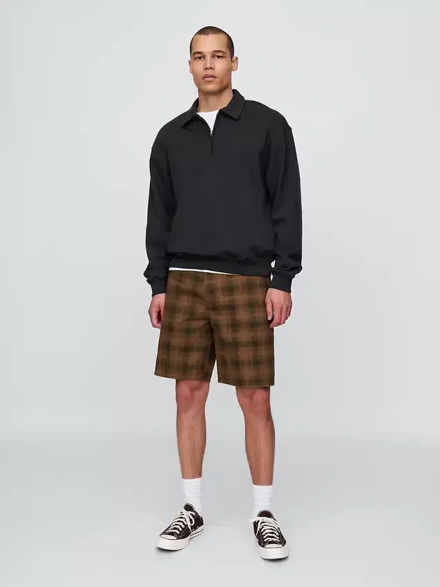 Pantaloncini in tela a quadri