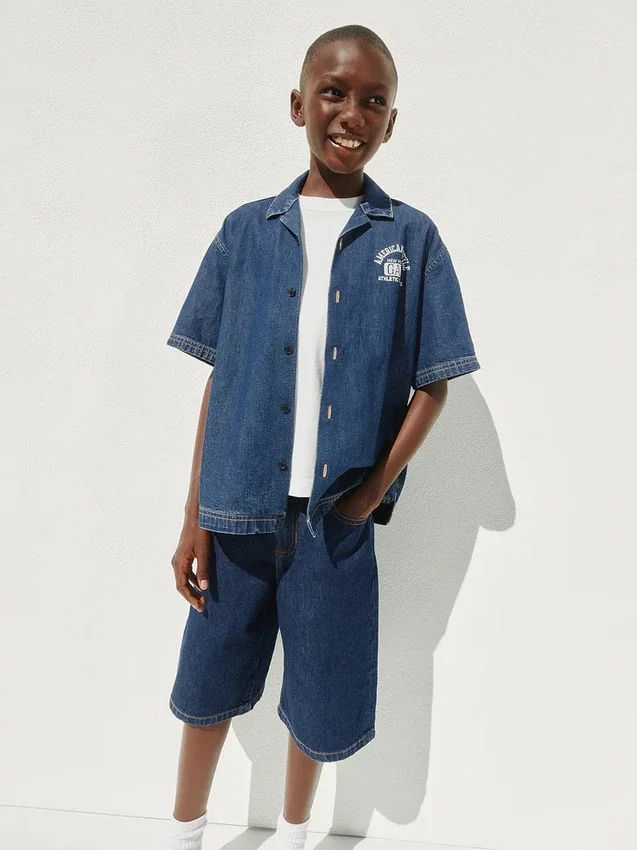 Pantaloncini larghi in denim per bambini