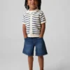 Pantaloncini larghi in denim ultrasoft con elastico in vita per neonato & bebè