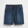 Pantaloncini larghi in denim ultrasoft con elastico in vita per neonato & bebè