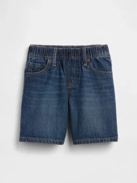 Pantaloncini larghi in denim ultrasoft con elastico in vita per neonato & bebè