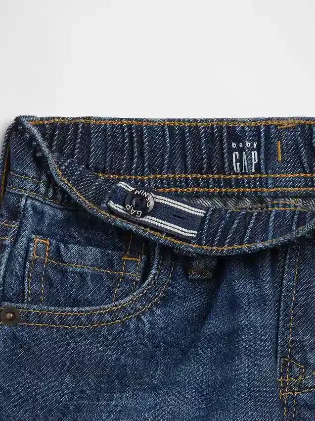 Pantaloncini larghi in denim ultrasoft con elastico in vita per neonato & bebè