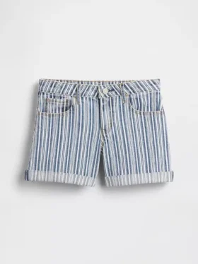 Pantaloncini midi in denim a righe per bambini