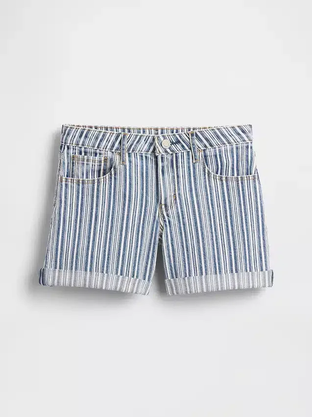 Pantaloncini midi in denim a righe per bambini