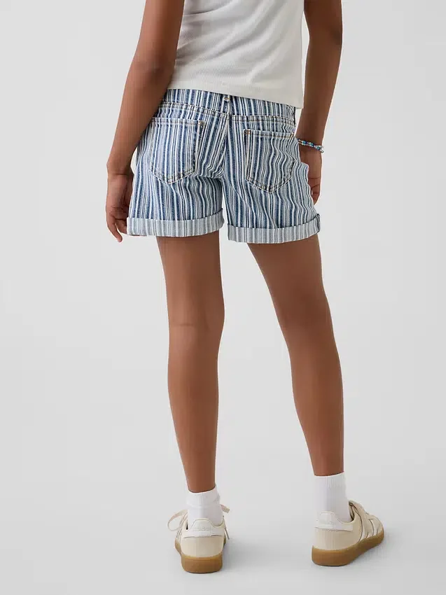Pantaloncini midi in denim a righe per bambini