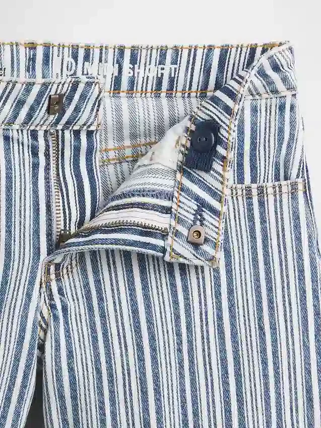 Pantaloncini midi in denim a righe per bambini