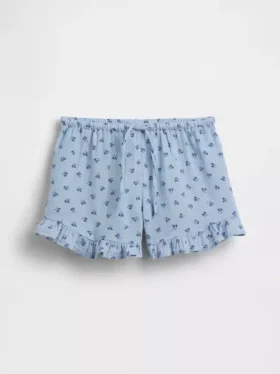 Pantaloncini per bambini in garza di cotone con volant
