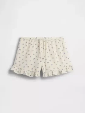 Pantaloncini per bambini in garza di cotone con volant