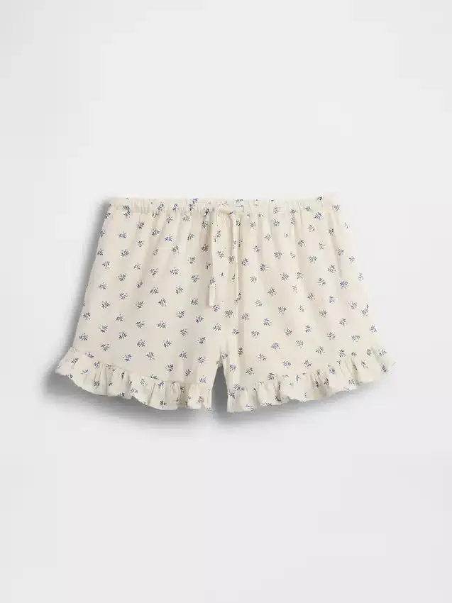 Pantaloncini per bambini in garza di cotone con volant