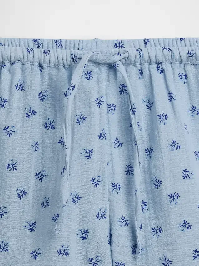 Pantaloncini per bambini in garza di cotone con volant