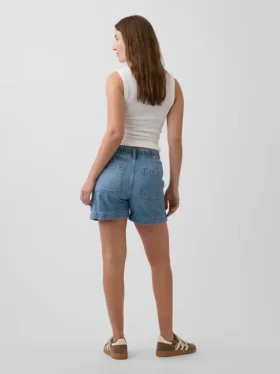 Pantaloncini premaman comodi in denim ultra morbido con pannello intero