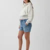 Pantaloncini premaman comodi in denim ultra morbido con pannello intero