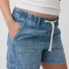 Pantaloncini premaman comodi in denim ultra morbido con pannello intero