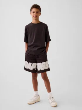 Pantaloncini sportivi in rete da bambino da 8"