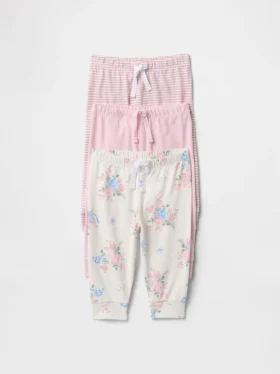 Pantaloni a elastico in cotone biologico Baby First Favorites (confezione da 3)