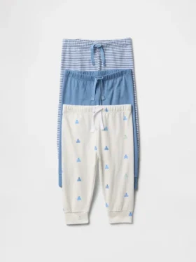 Pantaloni a elastico in cotone biologico Baby First Favorites (confezione da 3)