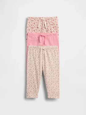 Pantaloni a elastico in cotone biologico Baby First Favorites (confezione da 3)