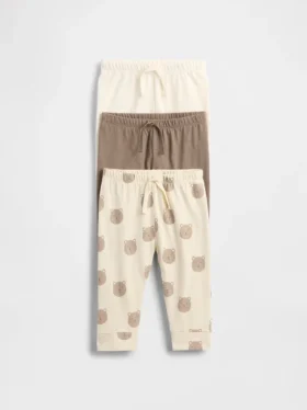 Pantaloni a elastico in cotone biologico Baby First Favorites (confezione da 3)