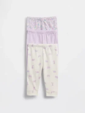 Pantaloni a elastico in cotone biologico Baby First Favorites (confezione da 3)