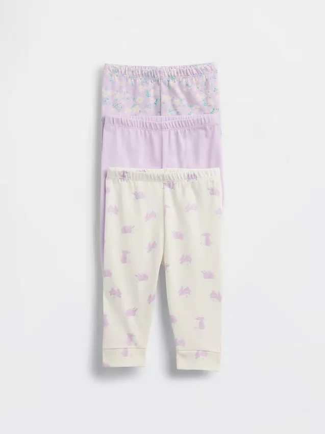 Pantaloni a elastico in cotone biologico Baby First Favorites (confezione da 3)