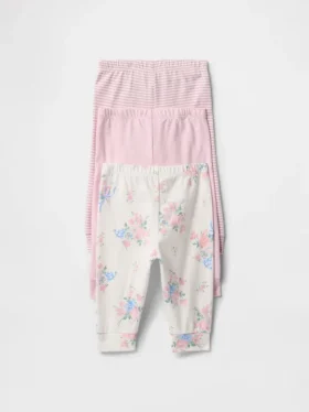 Pantaloni a elastico in cotone biologico Baby First Favorites (confezione da 3)