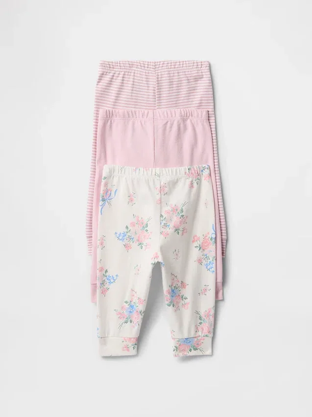 Pantaloni a elastico in cotone biologico Baby First Favorites (confezione da 3)