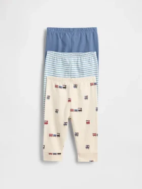 Pantaloni a elastico in cotone biologico Baby First Favorites (confezione da 3)