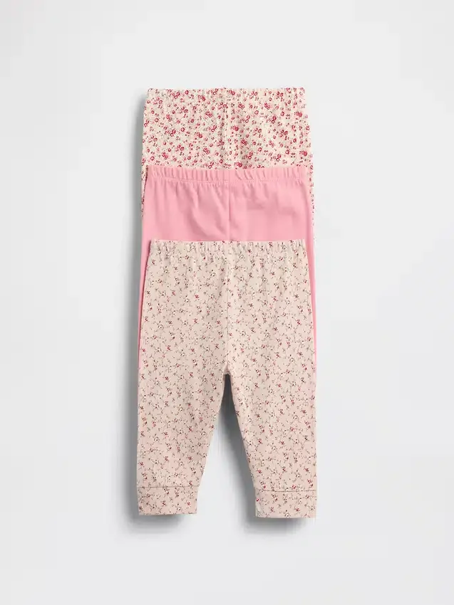 Pantaloni a elastico in cotone biologico Baby First Favorites (confezione da 3)