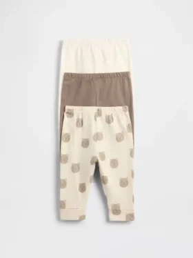 Pantaloni a elastico in cotone biologico Baby First Favorites (confezione da 3)