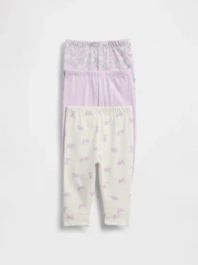 Pantaloni a elastico in cotone biologico Baby First Favorites (confezione da 3)
