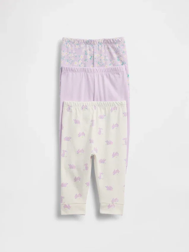 Pantaloni a elastico in cotone biologico Baby First Favorites (confezione da 3)