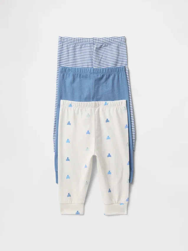 Pantaloni a elastico in cotone biologico Baby First Favorites (confezione da 3)