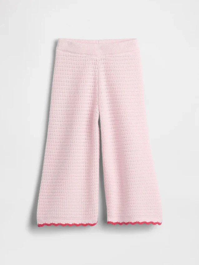 Pantaloni a gamba larga all’uncinetto per neonato & bebè