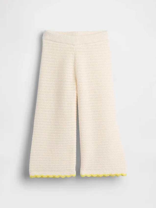 Pantaloni a gamba larga all’uncinetto per neonato & bebè