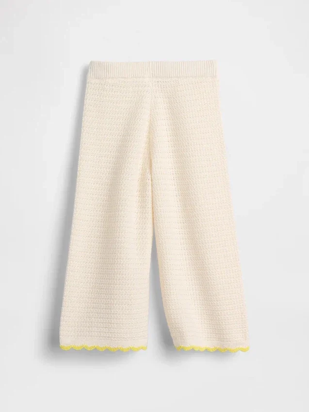 Pantaloni a gamba larga all’uncinetto per neonato & bebè