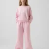Pantaloni a gamba larga in garza di cotone per bambini