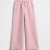 Pantaloni a gamba larga in garza di cotone per bambini