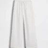 Pantaloni a gamba larga in garza di cotone per bambini