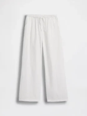 Pantaloni a gamba larga in garza di cotone per bambini