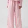 Pantaloni a gamba larga in garza di cotone per bambini