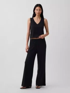 Pantaloni a gamba larga in maglia