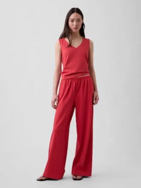 Pantaloni a gamba larga in maglia